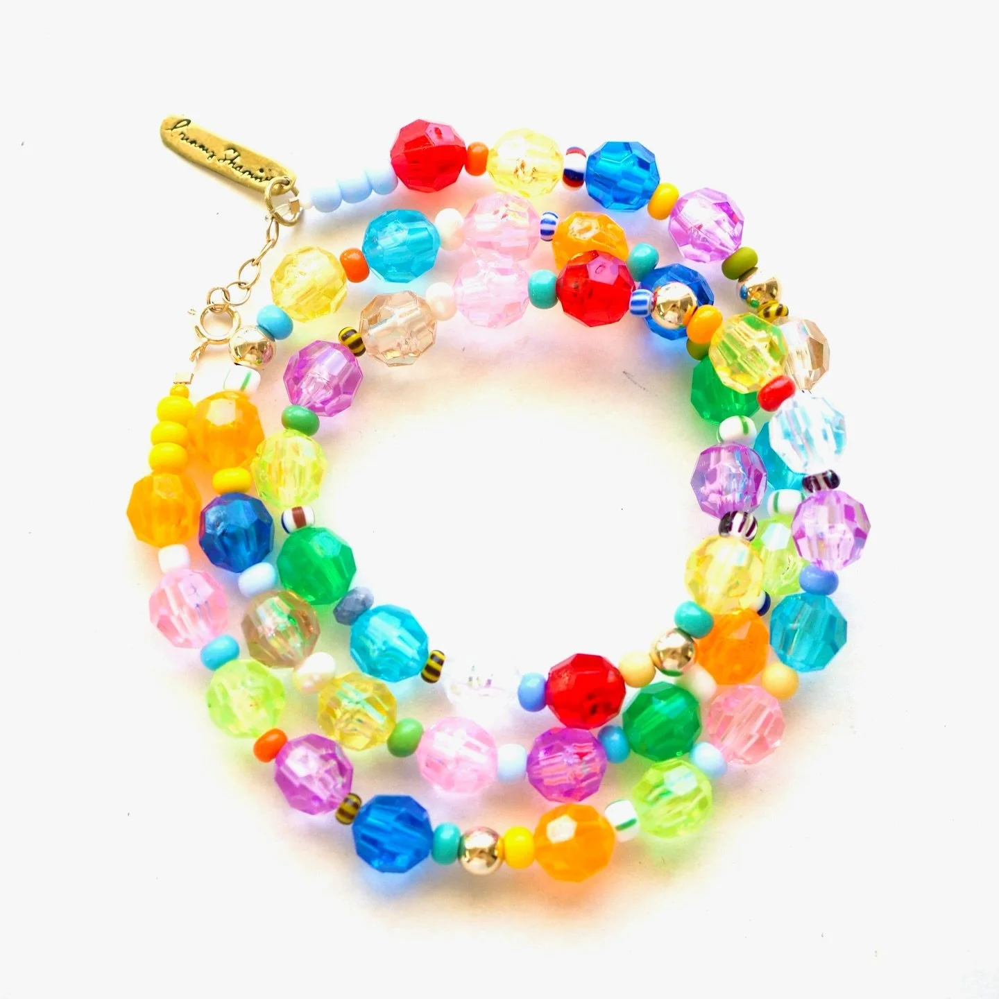 NEW!!!! The Janey #crystal #wrapbracelet with #14kgoldfilled bead accents.  So fun as a #bracelet or necklace.  Click to #shop. 🌈🏝️🫶🏻🤩

#jewellery #jewelry #mexico #puertovallarta #baubles #jewelryshop #resort