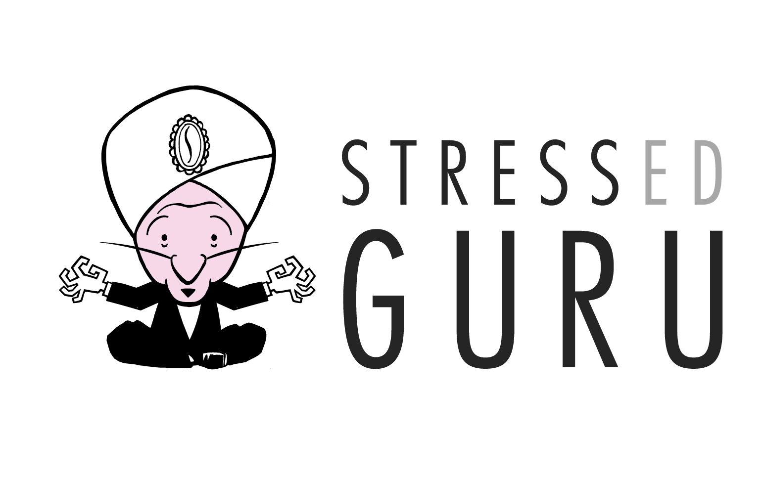 Right click then 'Save As' - Stressed Guru Logo no background - BLACK TEXT