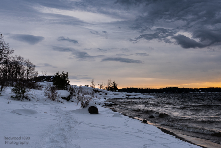 Parry Sound in the winter - photo from Redwood1890 Photography, aka my dad.