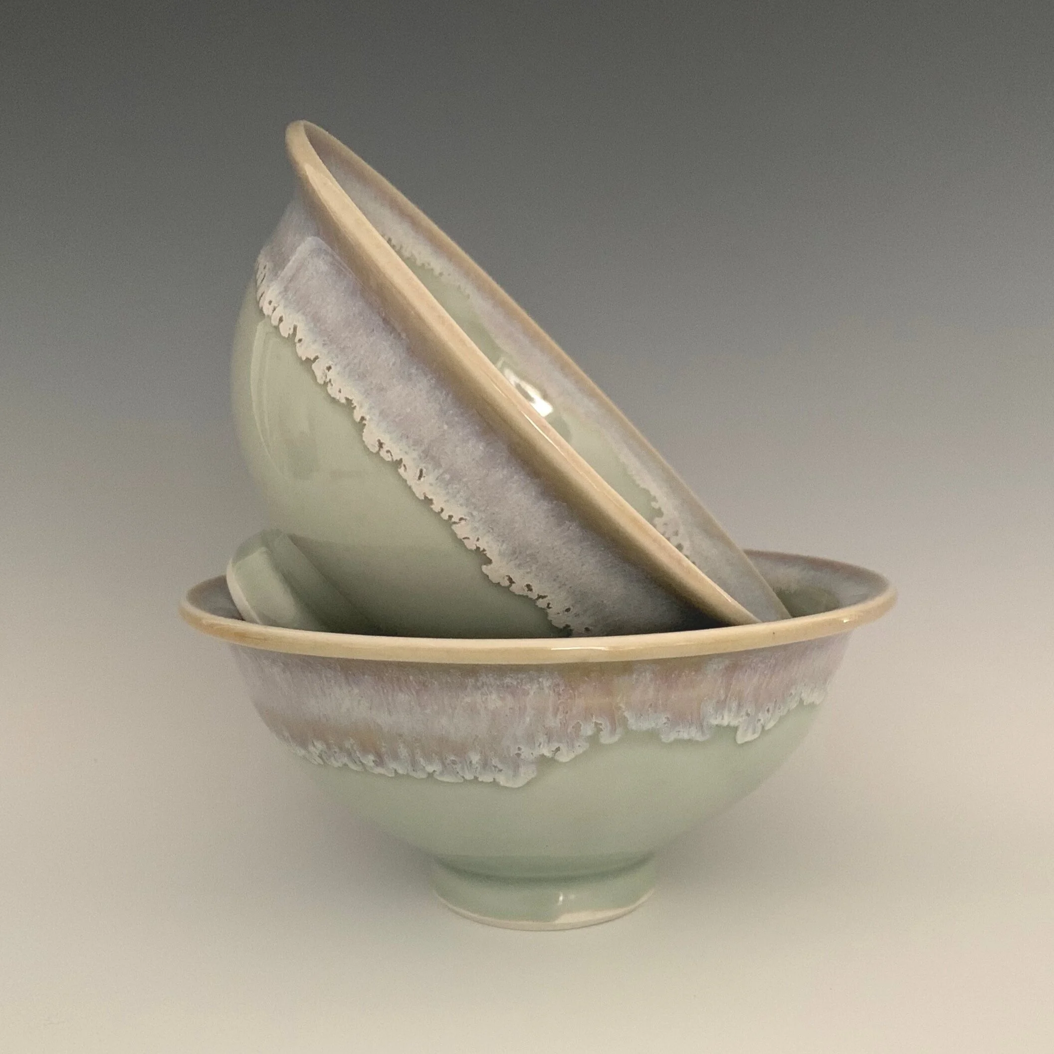small porcelain bowls with celadon glaze
