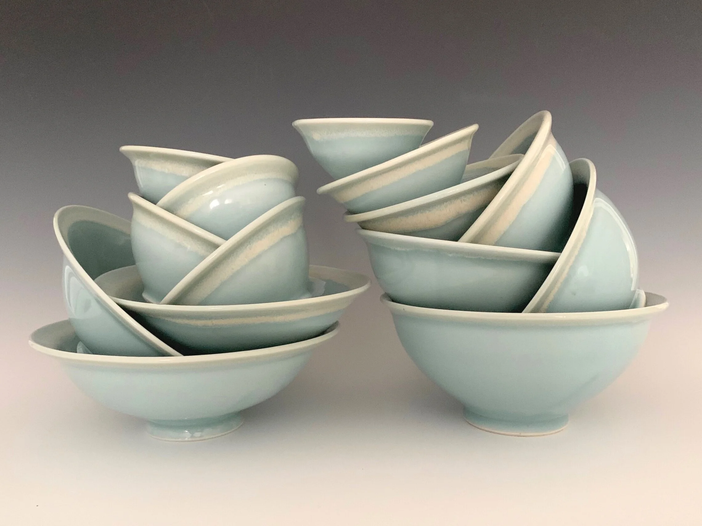 porcelain bowls with celadon glaze