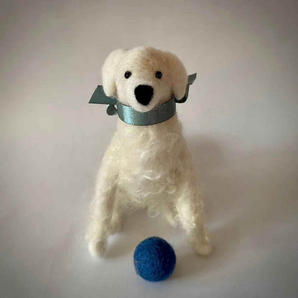 Needle Felted Dogs - Walking Olive