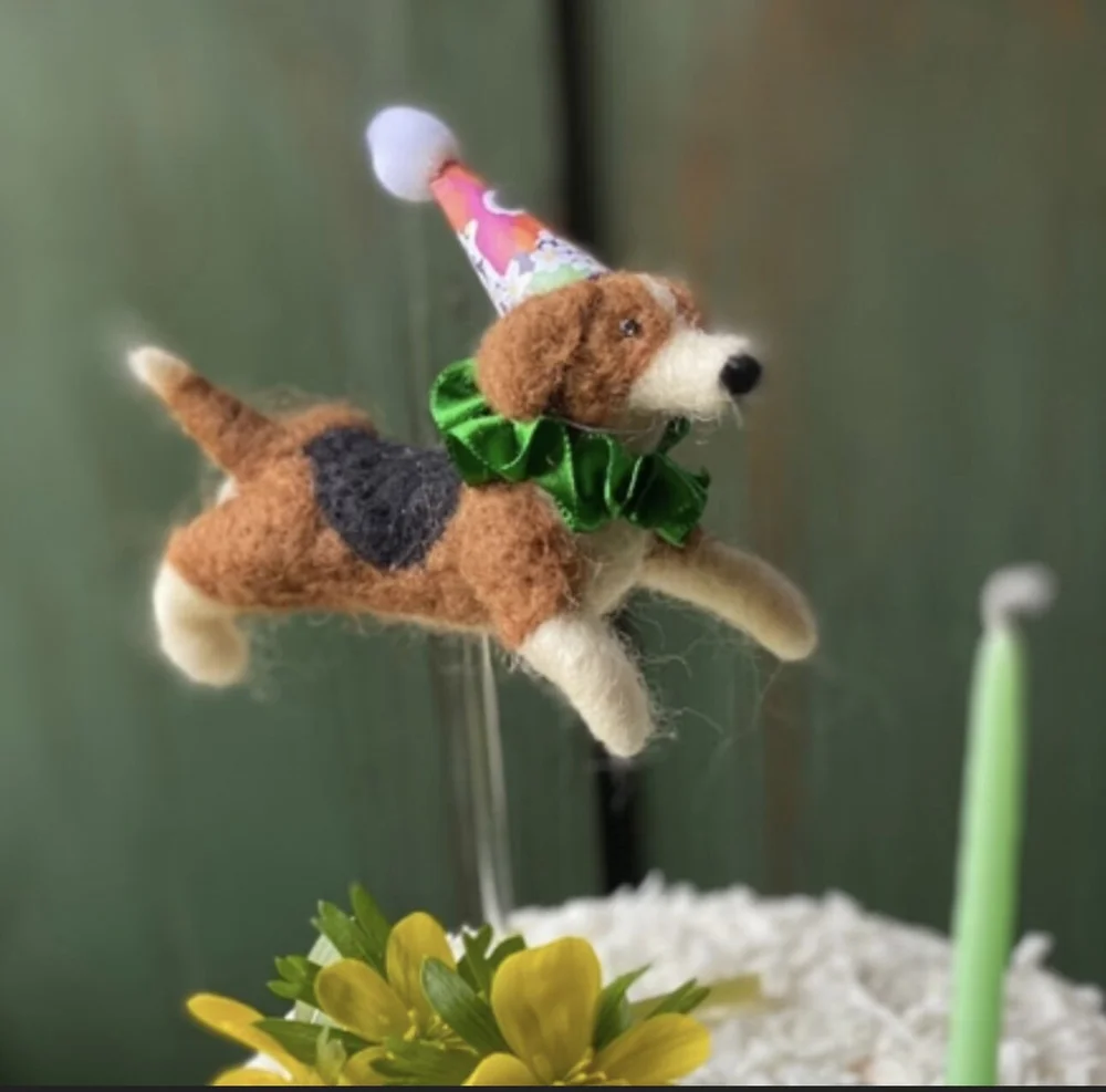 Walking Olive Felted Dogs Walking Olive