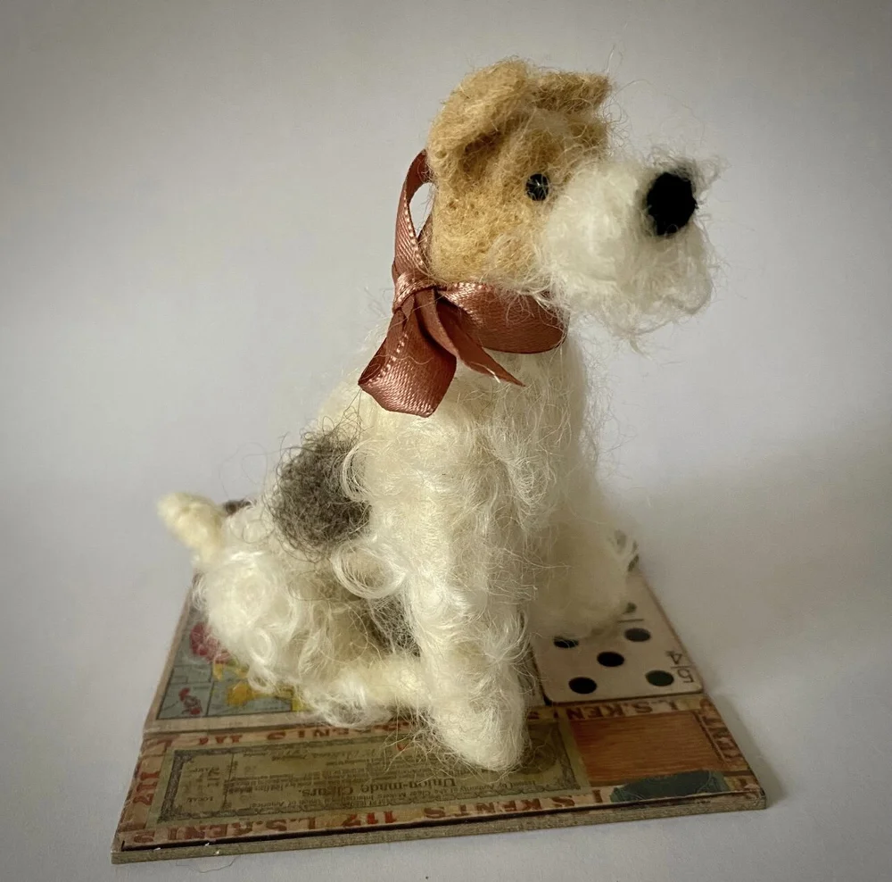 Walking Olive Felted Dogs Walking Olive
