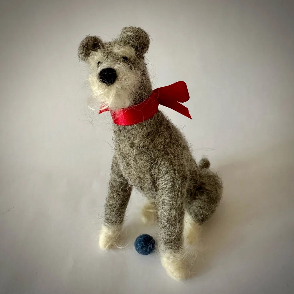 Needle Felted Dogs - Walking Olive