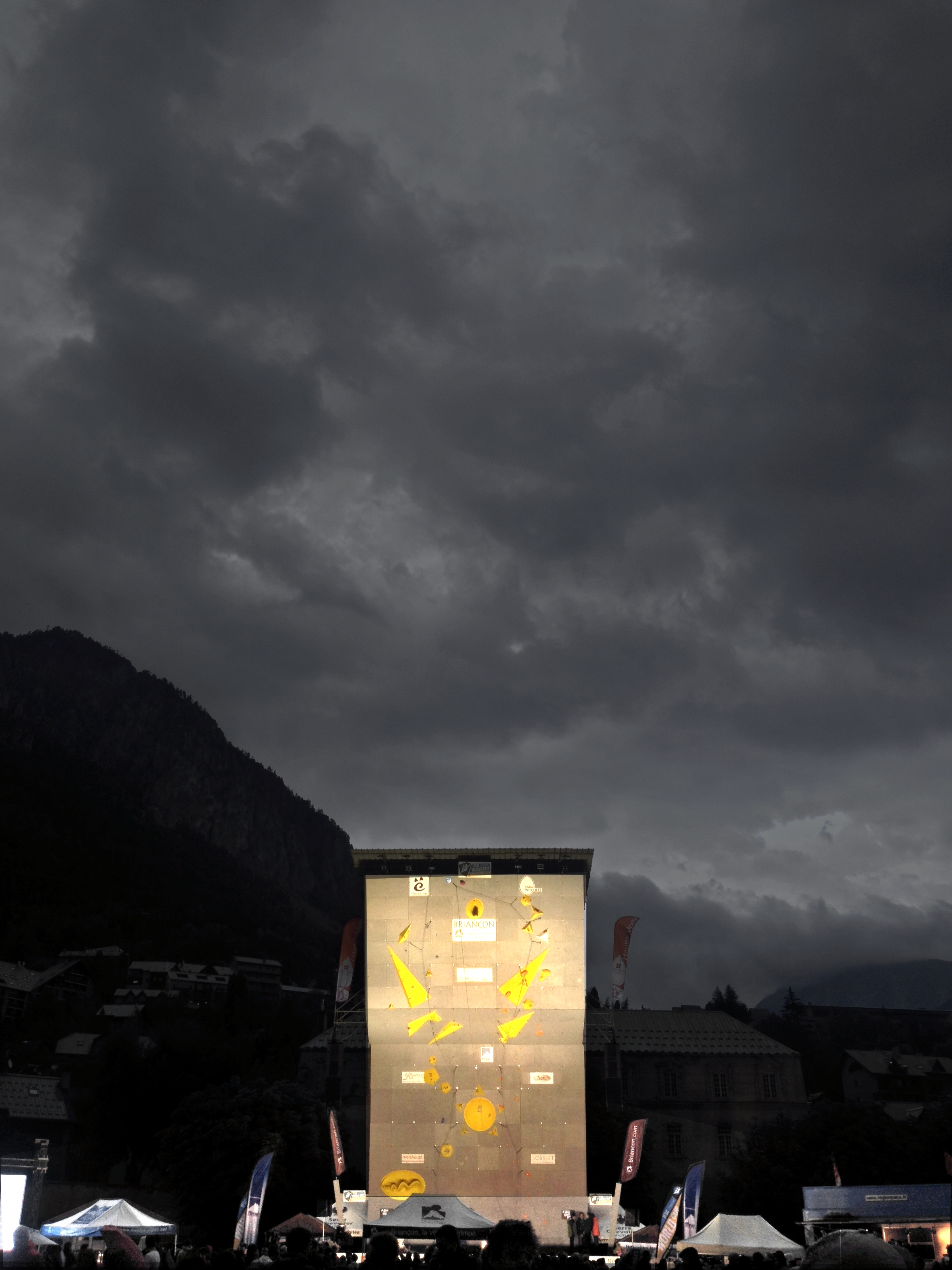 In the middle - some pixelmatoring to the photo to bring up the colours on the wall and base stands.