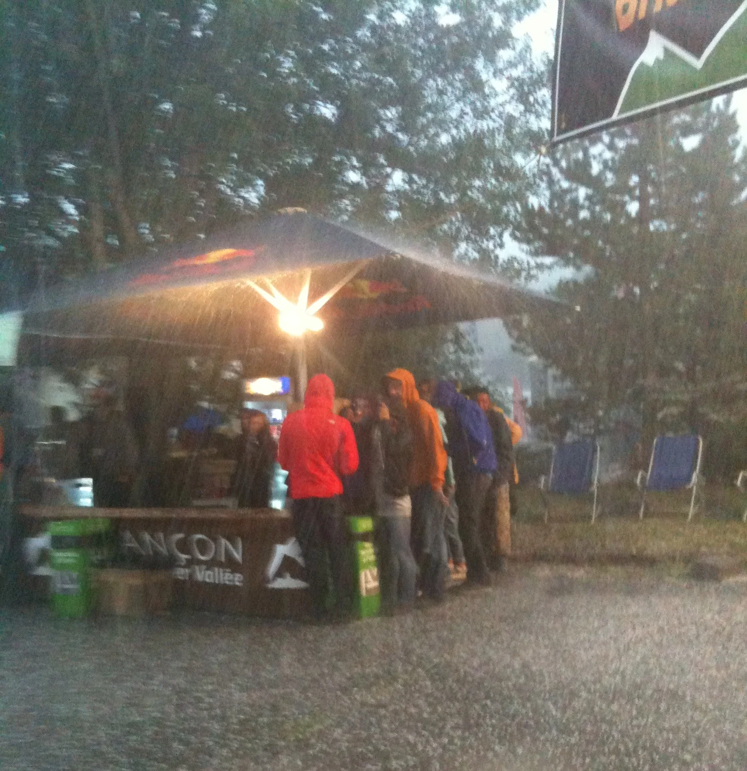 Just before the storm blew over the tent.....