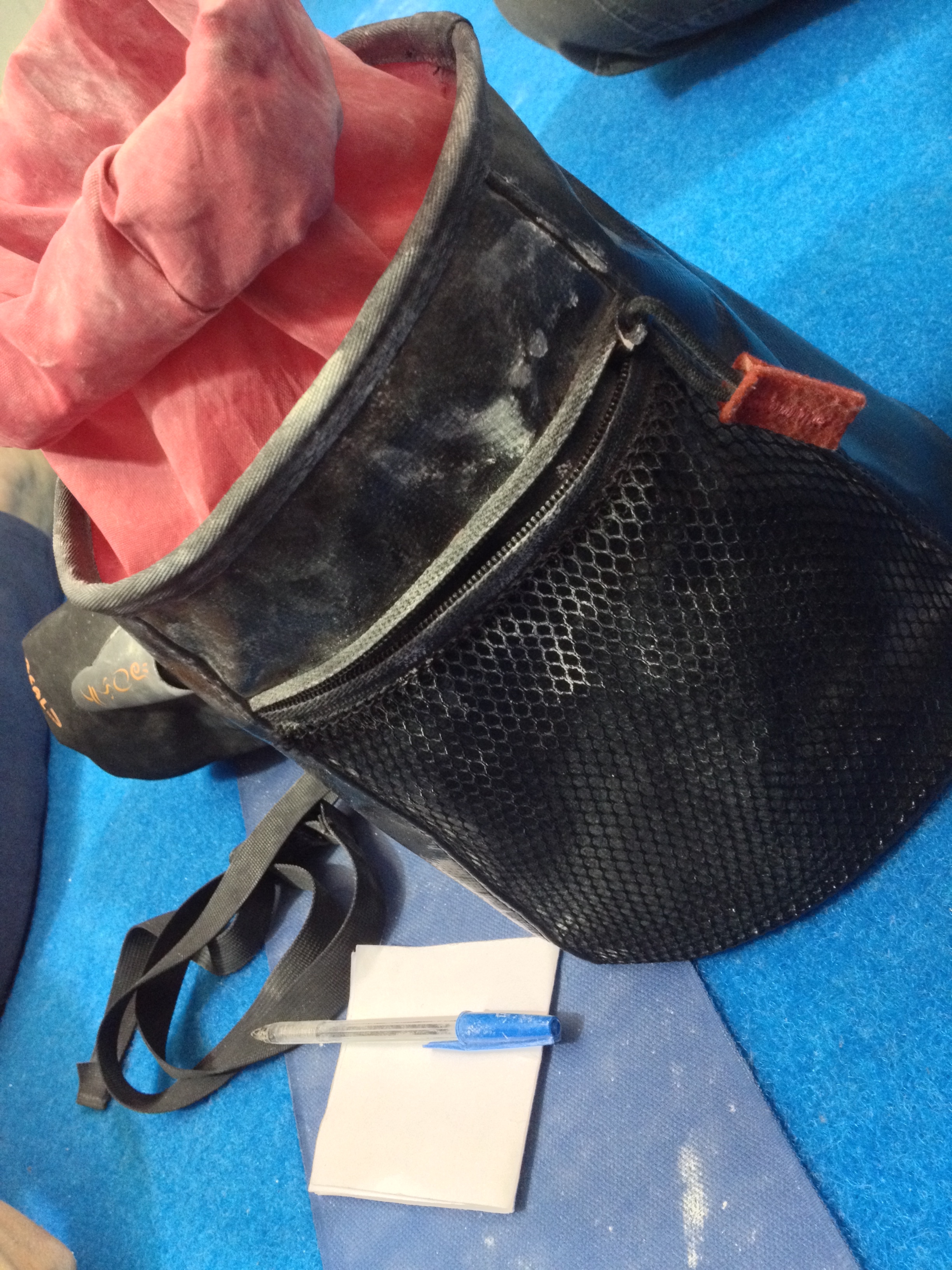 The additional item for climbing at a comp - pen and scorecard. From the Wall competition yesterday.