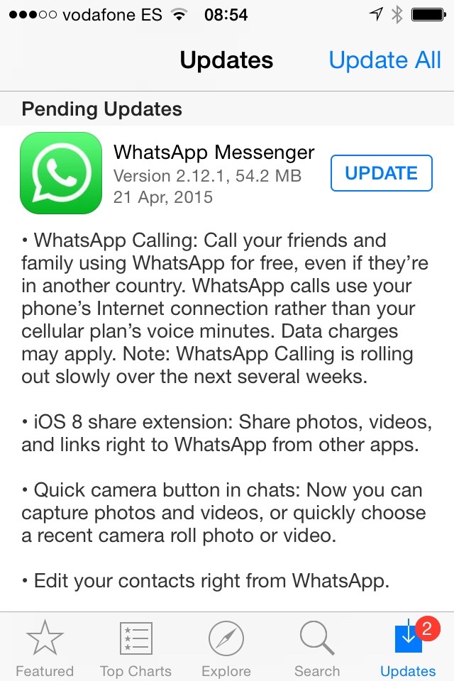 Whatsapp calling now arrives to iOS....