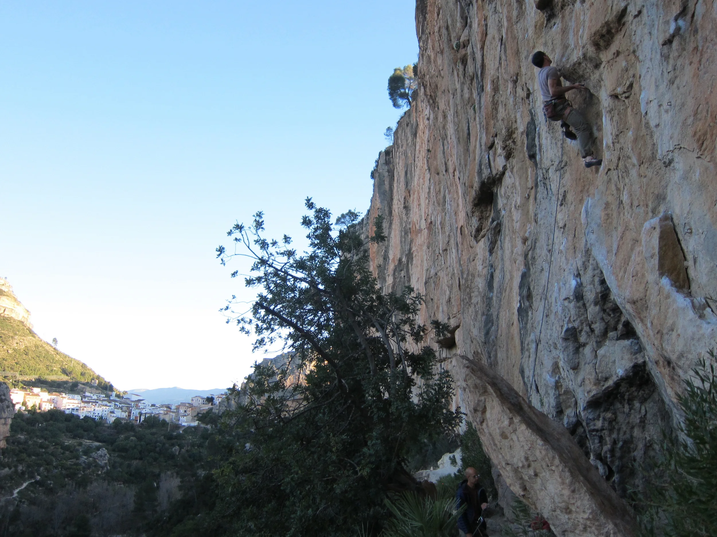 This one also went to Instagram: starting up the wonderful 'Ramallah' (the 8a variation), 40 metres of amazingly varied climbing. Photo credit: Sarah and Jason Ahmed.
