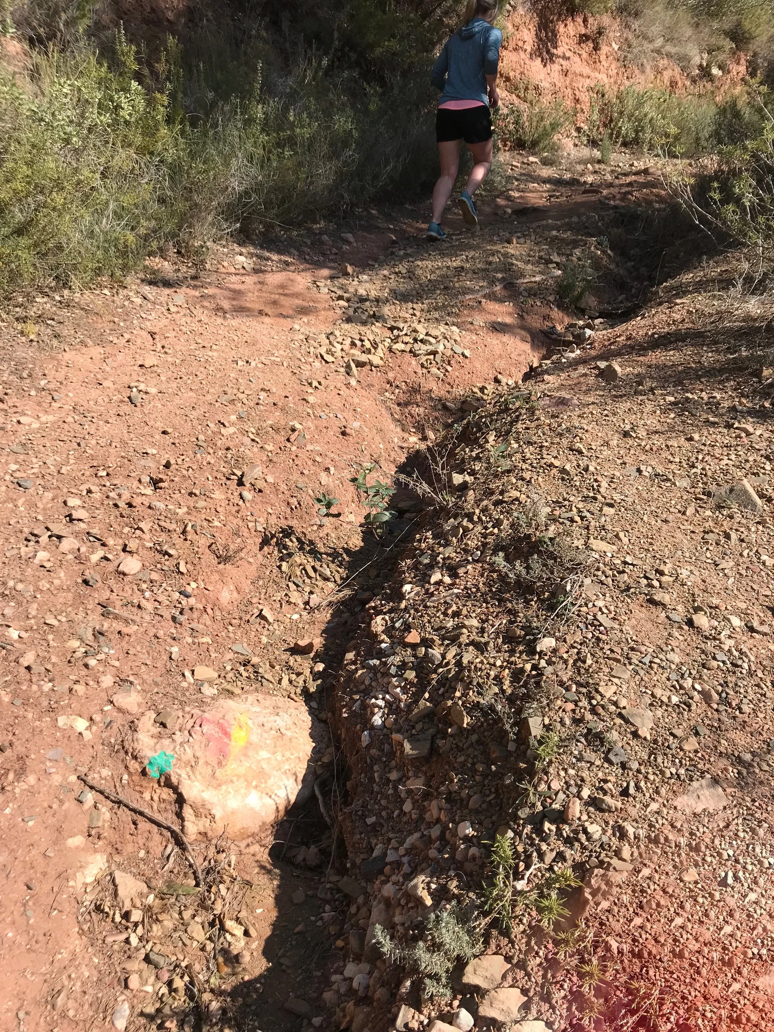 I'm sure this will cause a bit of controversy.... these dots are on rocks to mark routes and trails. Personally, I think they're great as it saves me having to deal with maps. For others, it'll be a debate about taking away the challenge of the outdoors or something or other.....