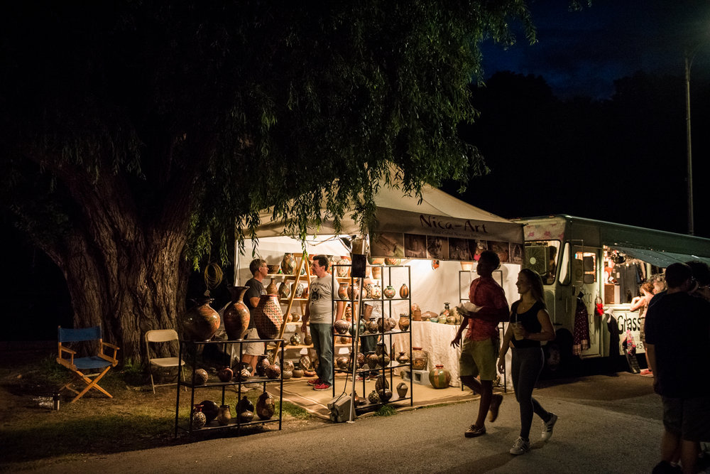  Atmosphere of Summer Music Festival &nbsp;Musikfest, August 2016 in Bethlehem, Pennsylvania.  Volksplatz. 