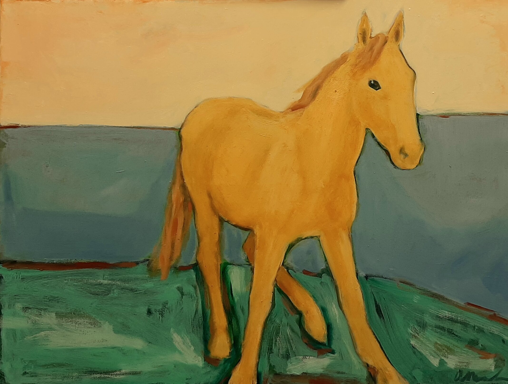 AMischke_1. Yellow Horse_Oil on Canvas_ELEDA.jpg