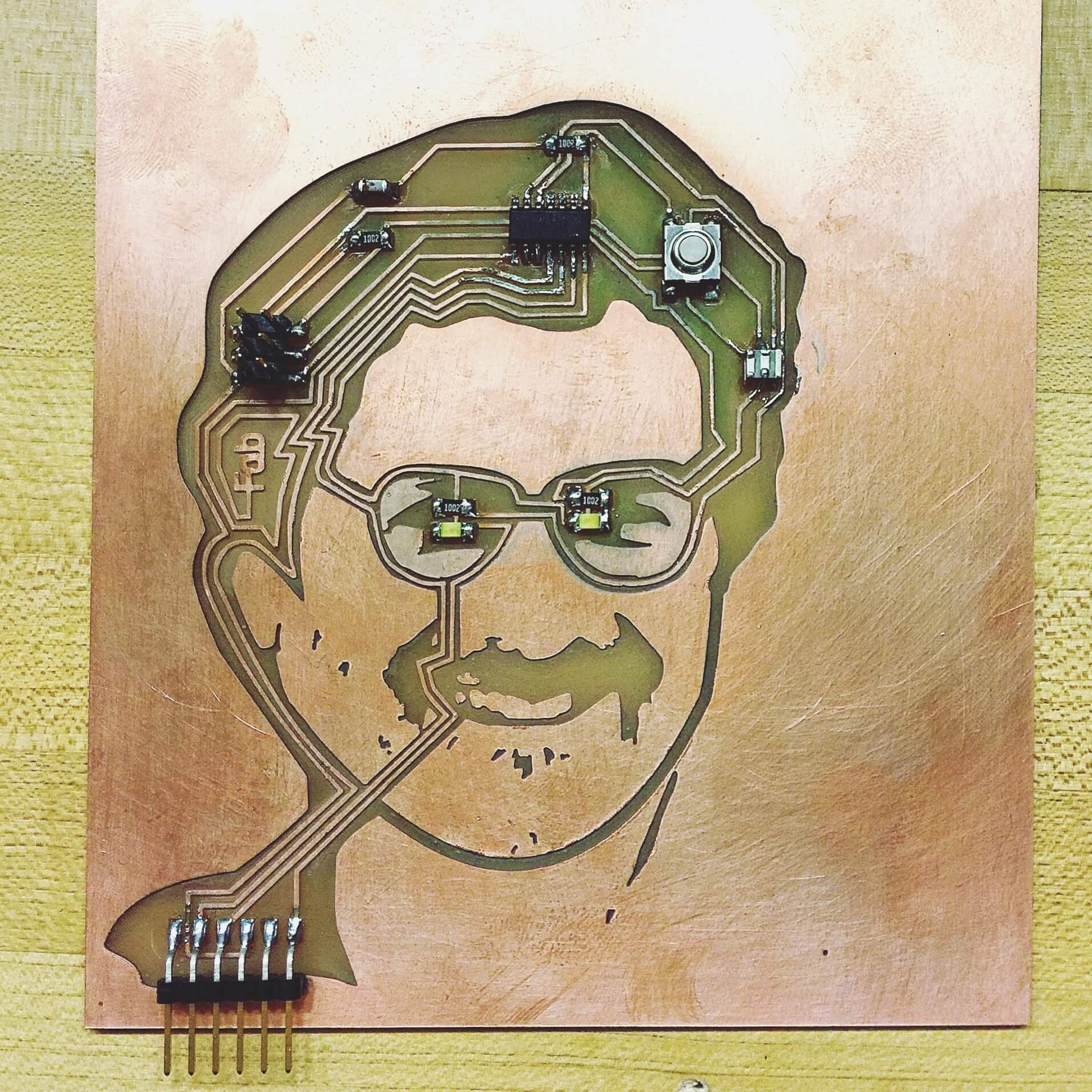 Followed by soldering each symbolic component onto the physical board to give it electrical function.