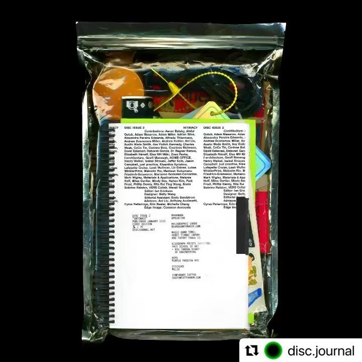 A little late in posting- I have a contribution in the latest issue of  @disc.journal , centered around intimacy. This journal is edited by the ever stylish, razor sharp @_ian_e ⚡️⚡️⚡️

・・・
Issue 2.0 &ldquo;intimacy&rdquo; ~super stuffed edition~

Fe