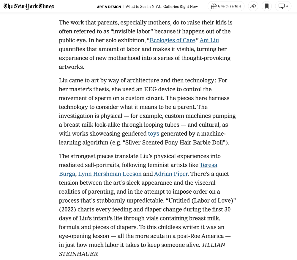 Solo show reviewed in the NY Times! — Ani Liu