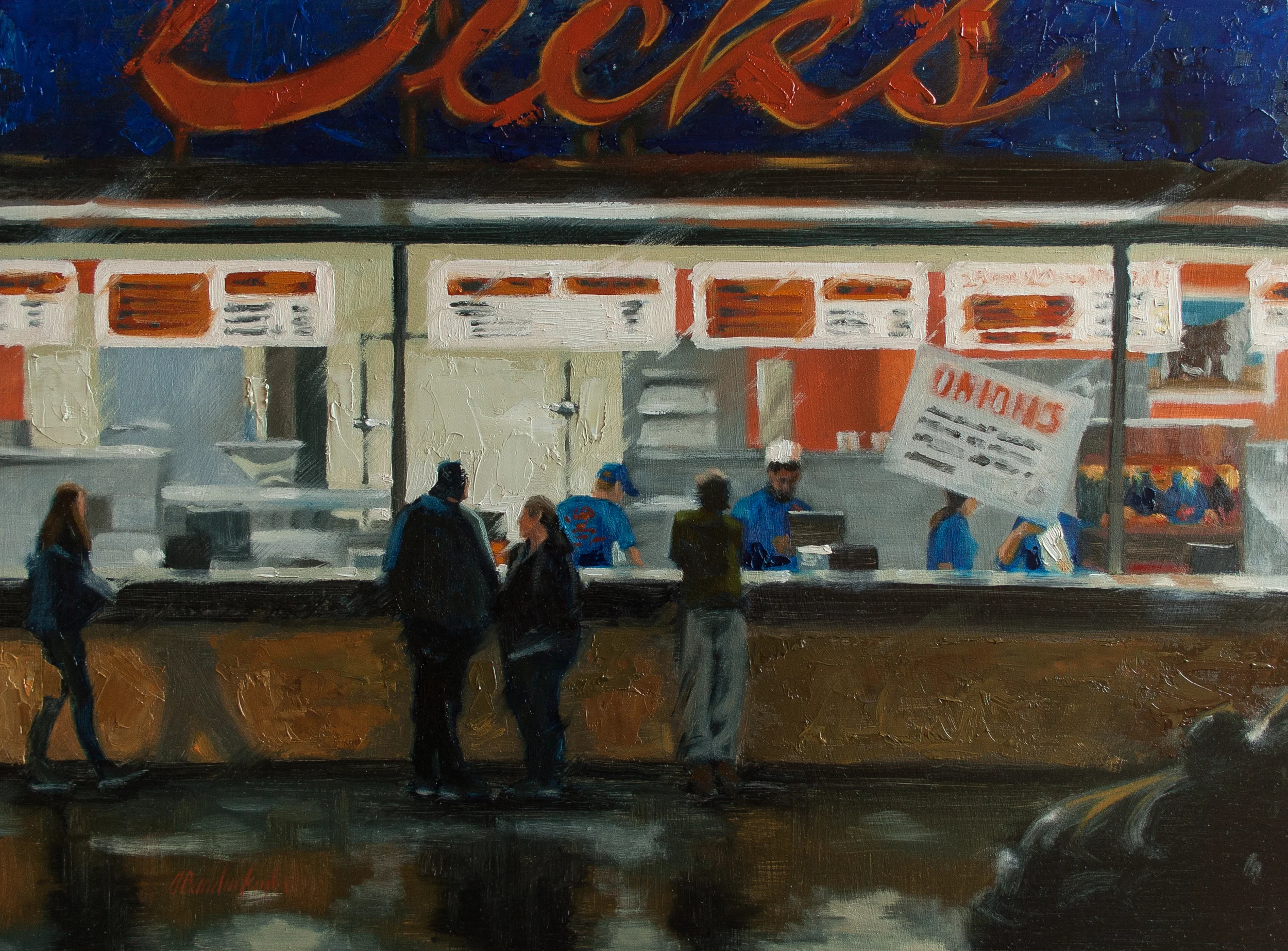 Late Night Snack, 12x16-in, Oil on cradled board