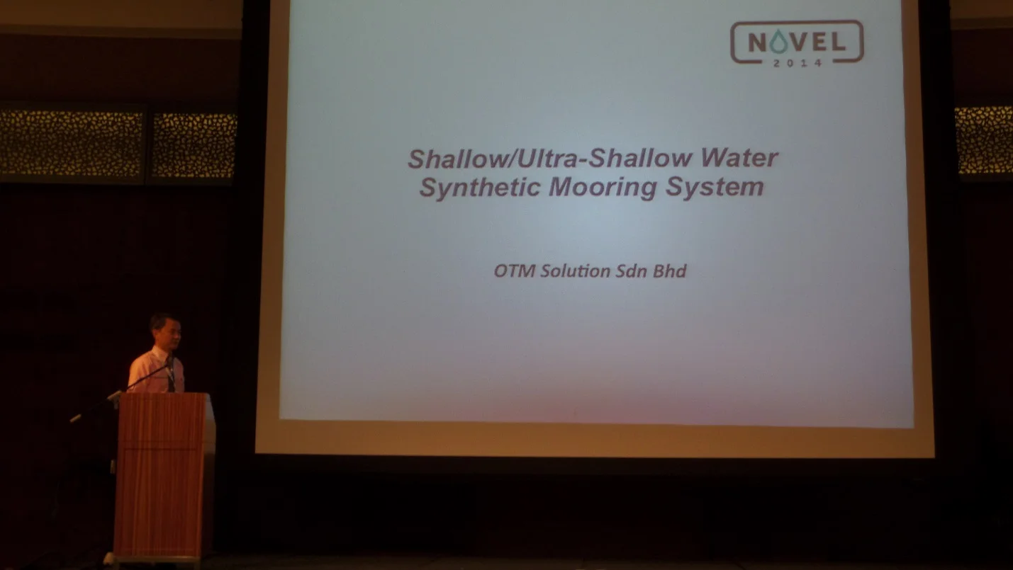 Dr. Alex Ran presenting a paper on Shallow Water Mooring