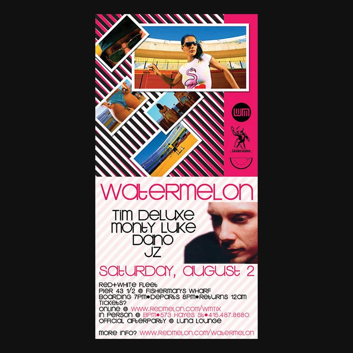 Watermelon — Tim Deluxe — August 2 (year not printed on flyer), San Francisco Bay