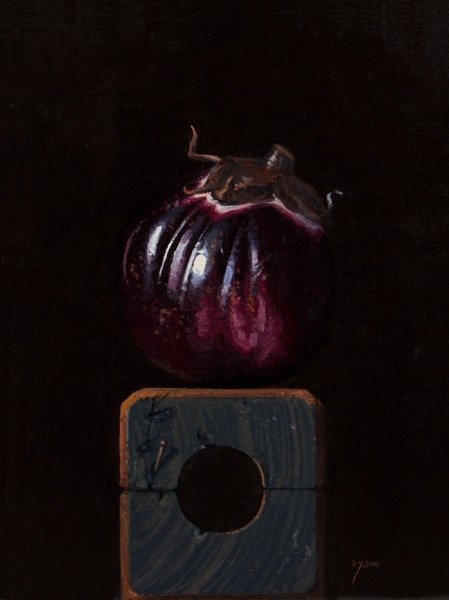Sicilian Eggplant on a Wood Block, by Abbey Ryan