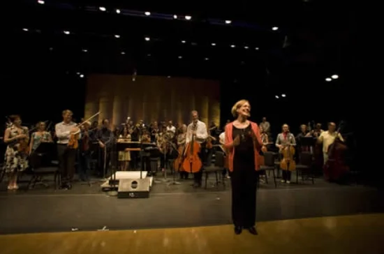 Taking a bow after the performance of "Pulse" by the Cabrillo Festival Orchestra