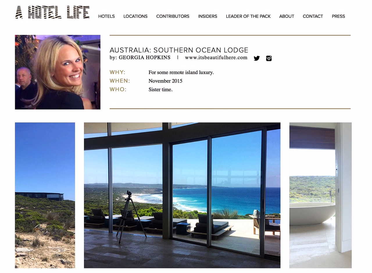 a hotel life | southern ocean lodge | november 2015.