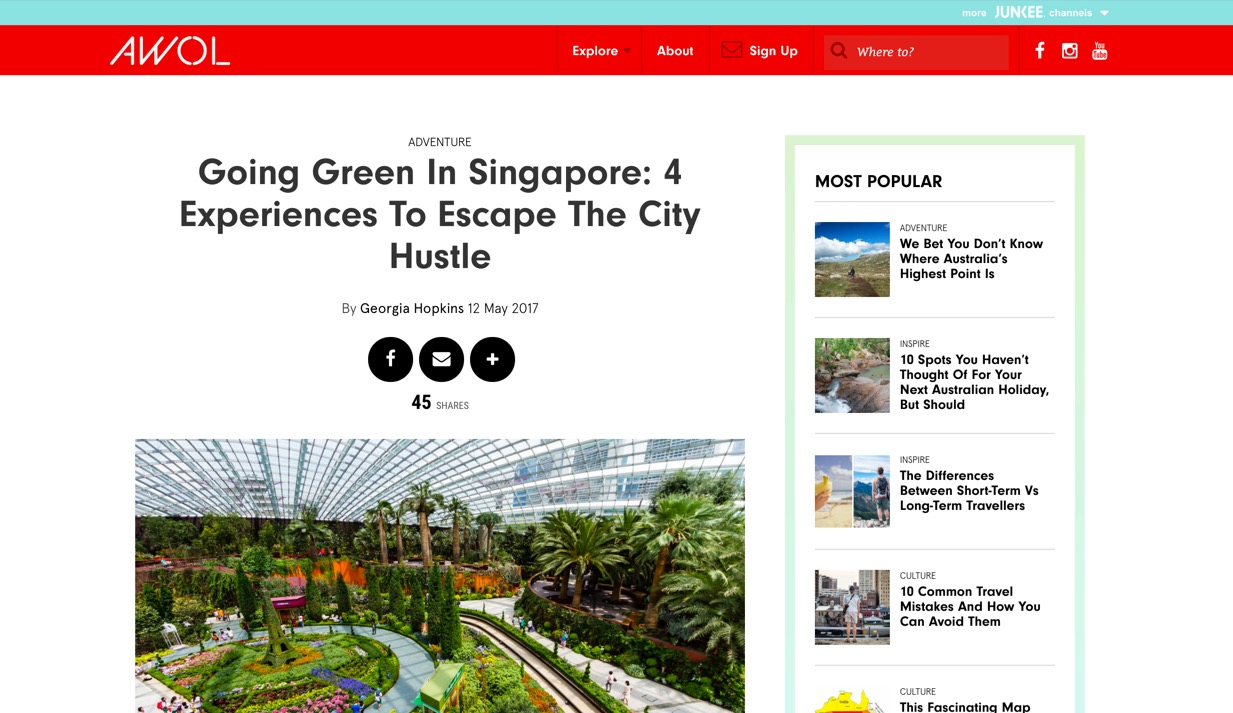AWOL | Going Green in Singapore | May 2017.