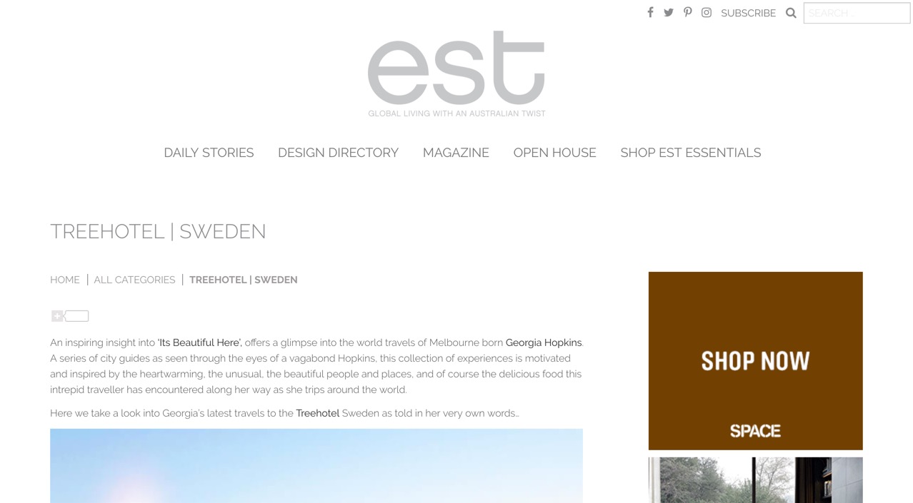 est. living | the treehotel, sweden .