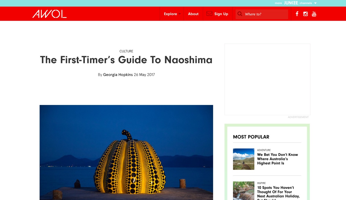 AWOL | The first-timer's guide to Naoshima | May 2017.