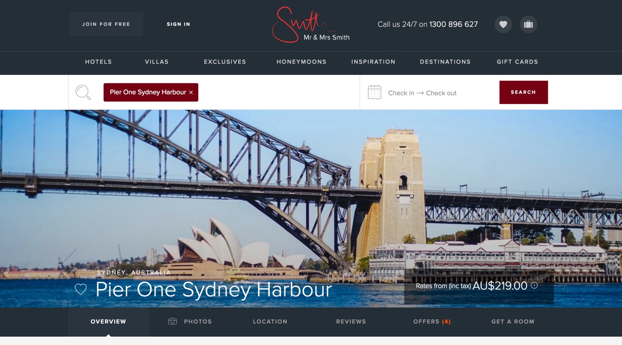 Smith Hotels | Pier One Sydney Harbour Hotel Review | January 2017.