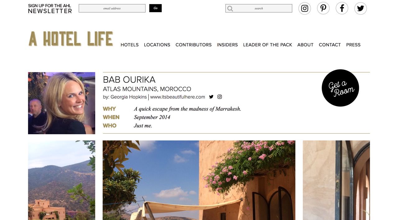 A Hotel Life | Bab Ourika | September 2014.