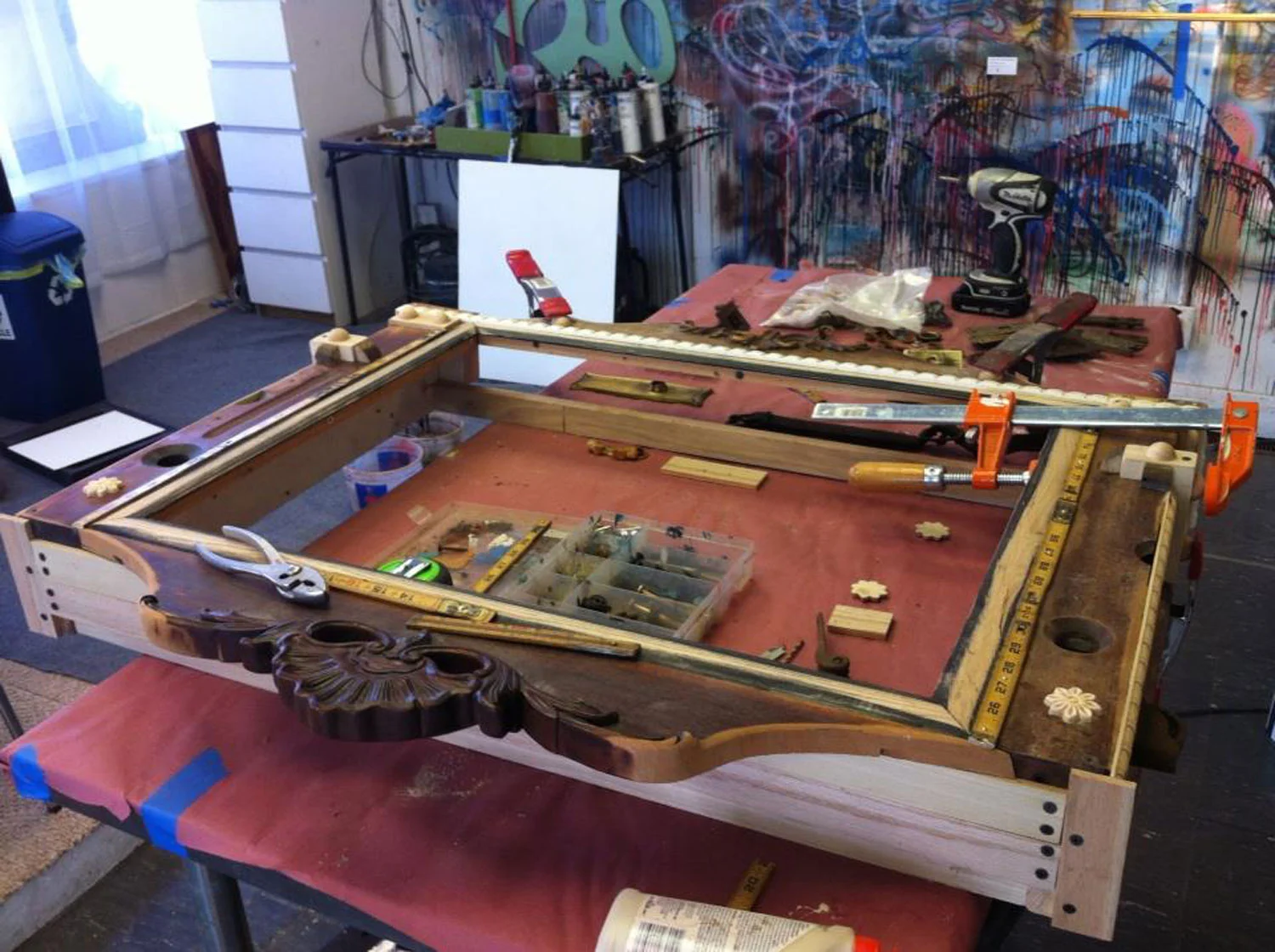  The structure of  Time Machine LXXVI (Measuring The Luminous) , in-progress in Jason' studio. 