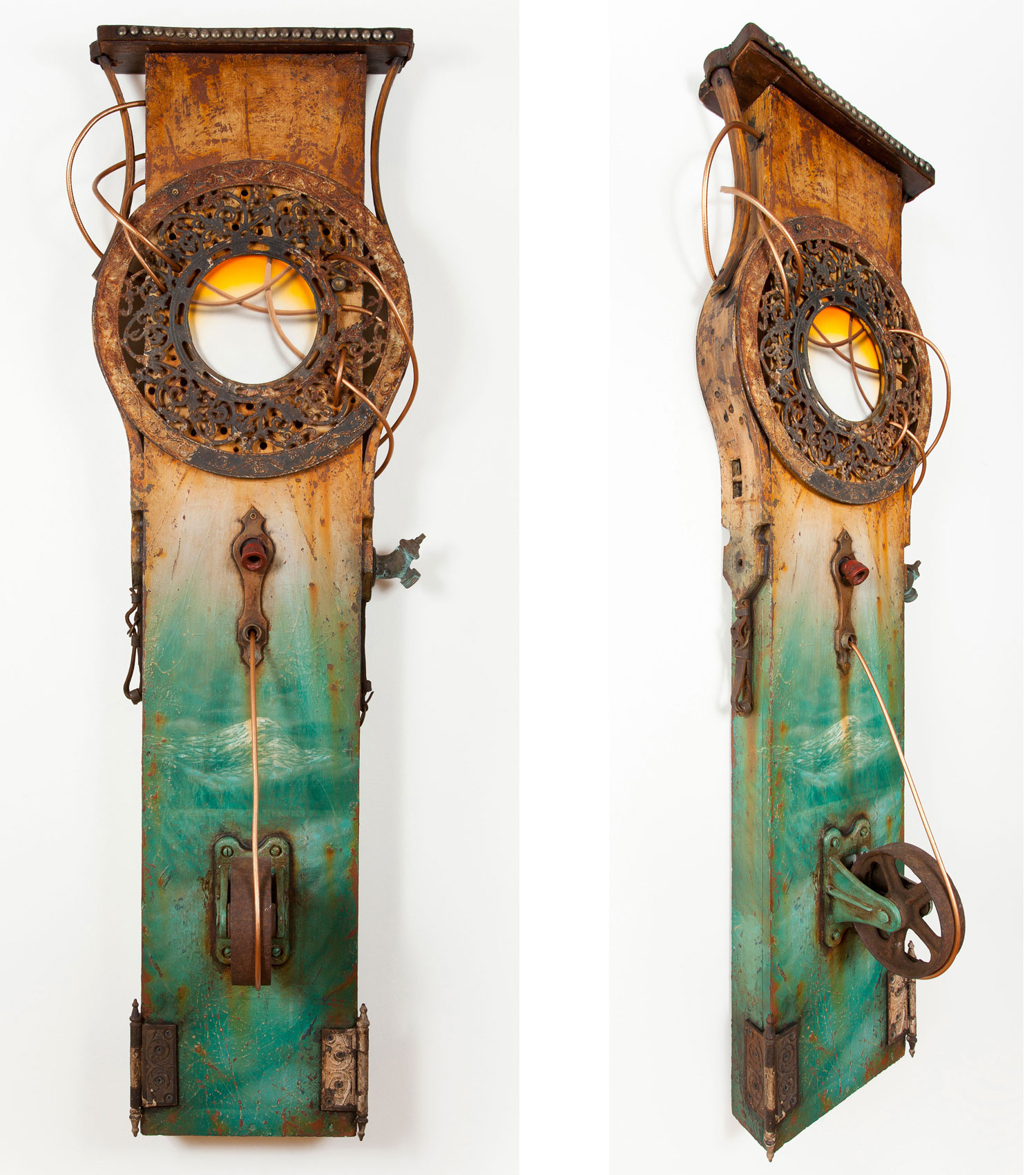 Left: Front view of  Time Machine LXXII (Portal To The Present) &nbsp; |&nbsp; Right: Side view 