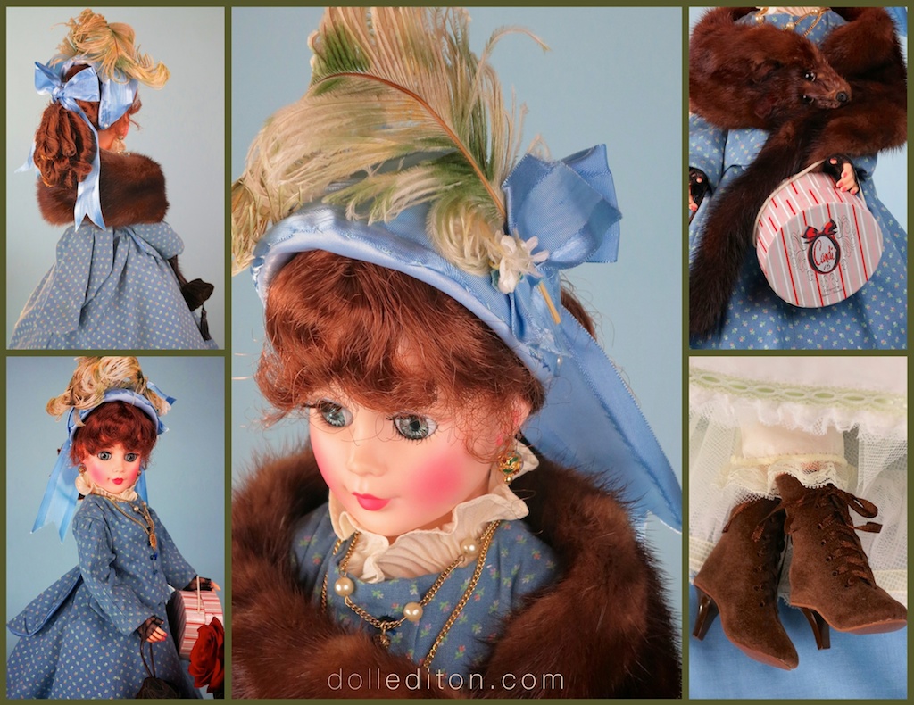 Details, details, details - a lady puts so much thought in how to present herself! For the 2014 Fredricksburg, Virginia Fall Freindship Luncheon , a donation to the event fo benefit the Madadame Alexander Doll Club .