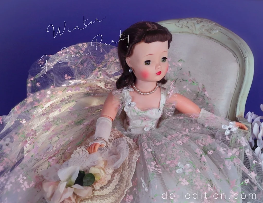 Painted tulle - the most elegant and delegate of mid-century fantasy creations. Often using floral and bird motifs.