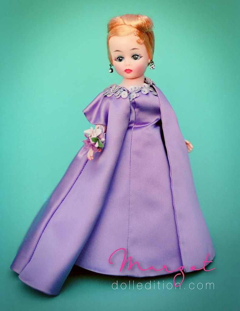 My Mom collected antique German and French dolls. She did collect a few very interesting Alexanders. This is a 1961 Margot prototype that was once in her collection. I had the doll in the 1990s, and entered her into compettion at the 1989 Los Angeles MADC Convention.