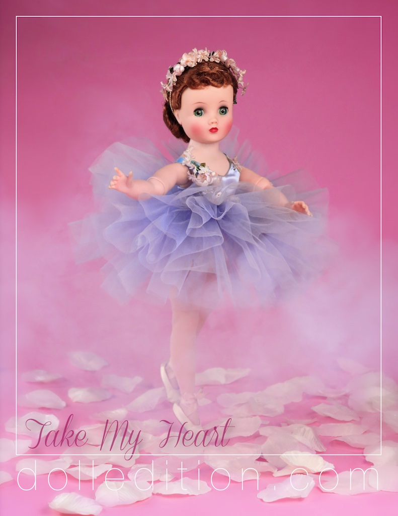 Elise 1957 rare lavender Ballerina No. 1636 - dancing into a Valentine moment.