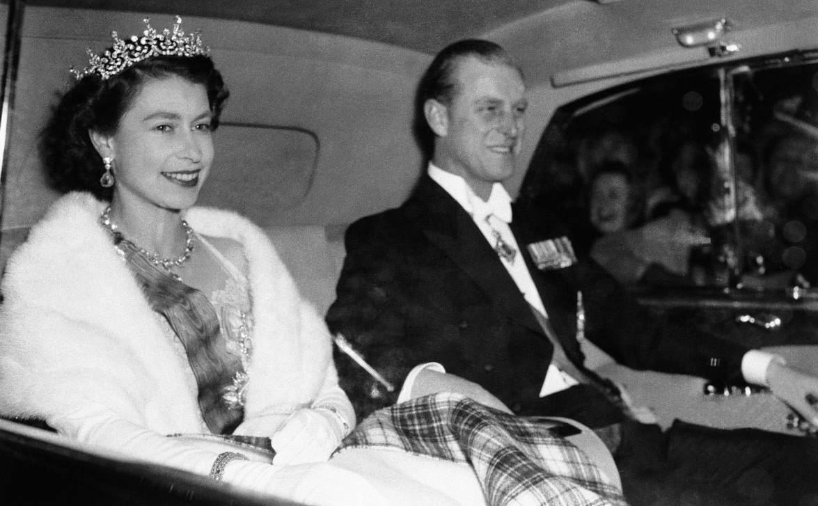 Queen Elizabeth II, with Prince Philip, in this 1955 photo.