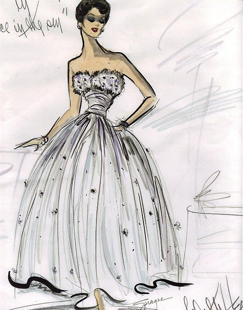 One of the biggest influences for the American prom dress of this era was the gown warn by Elizabeth Taylor in the film A Place in the Sun . This gown launched a flood of copies for prom.