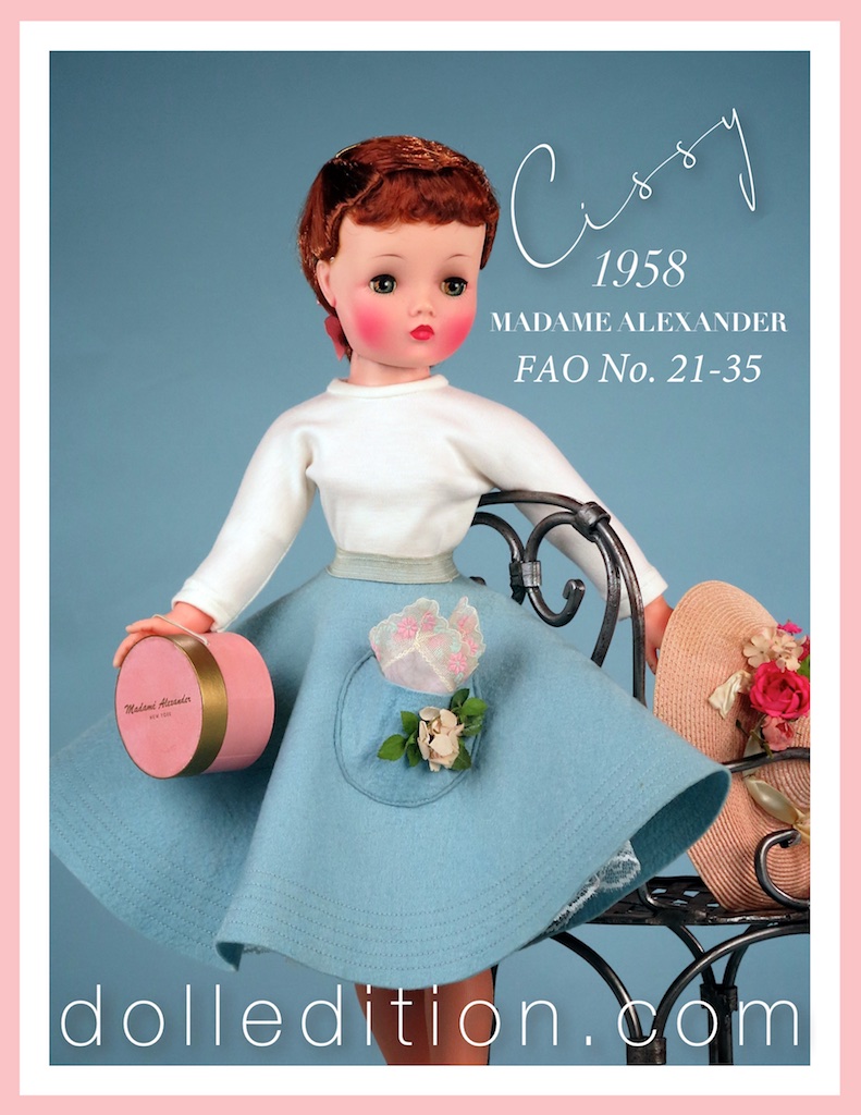 Cissy 1958 felt circle skirt set No. 21-35 from the F. A. O. Schwartz catalog.
