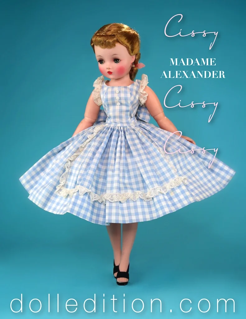 The cotton day dress was one of the staples of extra boxed clothing developed by Madame Alexander for Cissy.