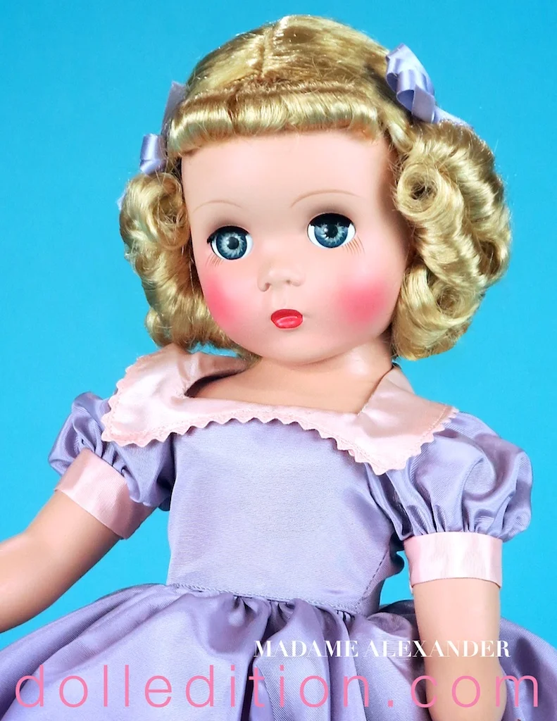 "Maggie" represents the style of the era for little girls as fashion moved into the world of mid-century America.