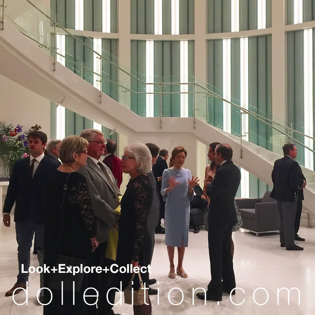 CENTER: Carolyn Barry, art, antique doll collector and benefactor - Barry Art Museum opening event.