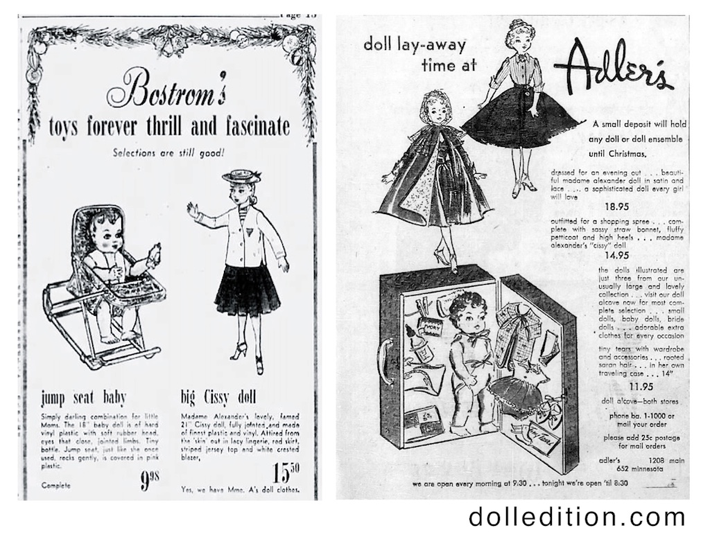"Cissy" was a favorite draw of this 1955-1962 time-period to help retailers bring people into their stores. LEFT: Arizona Republic · Mon, Dec 15, 1958 RIGHT: The Kansas City Times · Thu, Aug 15, 1957