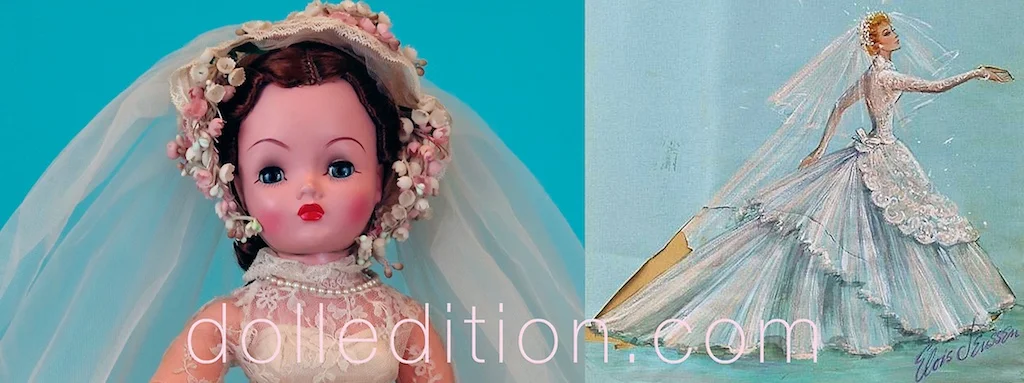 “Cissy” 1956 (20”) Bride based on Lucile Ball Movie “Forever Darling” - Studio rendering of the wedding gown worn by Lucile Ball in the opening scene of the movie.
