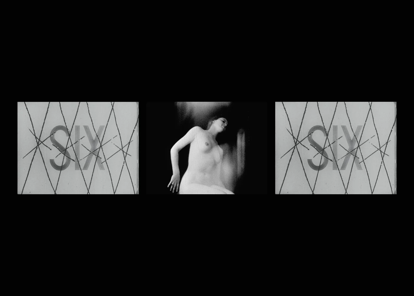 THREE SCREEN RAY, 2006, three-channel video installation, black & white, sound, 5:23