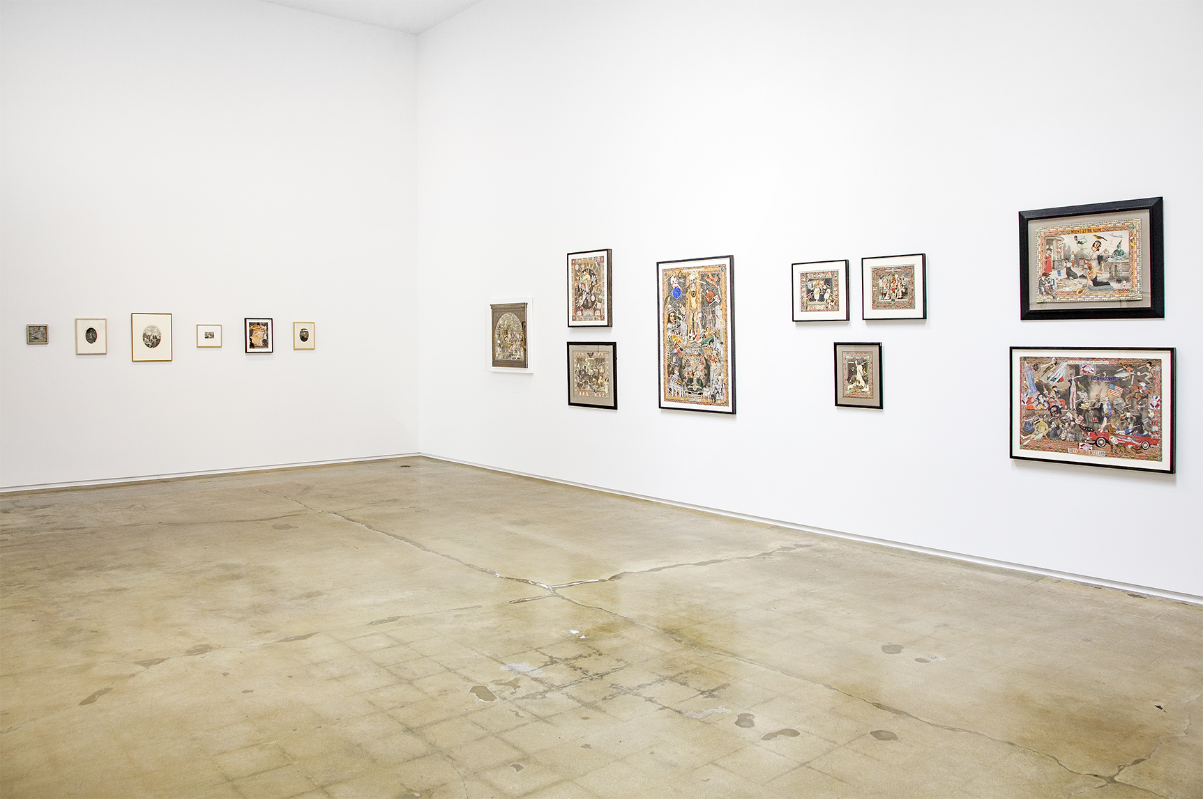 "Collage  Tony Berlant, Felipe Jesus Consalvos, Bruce Conner, Jean Conner and Jess" Installation view