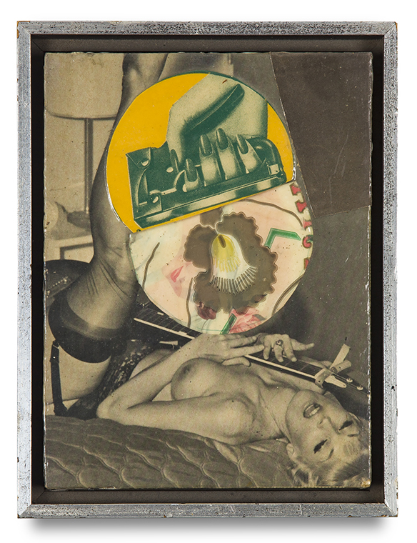 Tony Berlant, "Swingline", 1963, paper collage, 8 1/2 x 6 1/4 inches