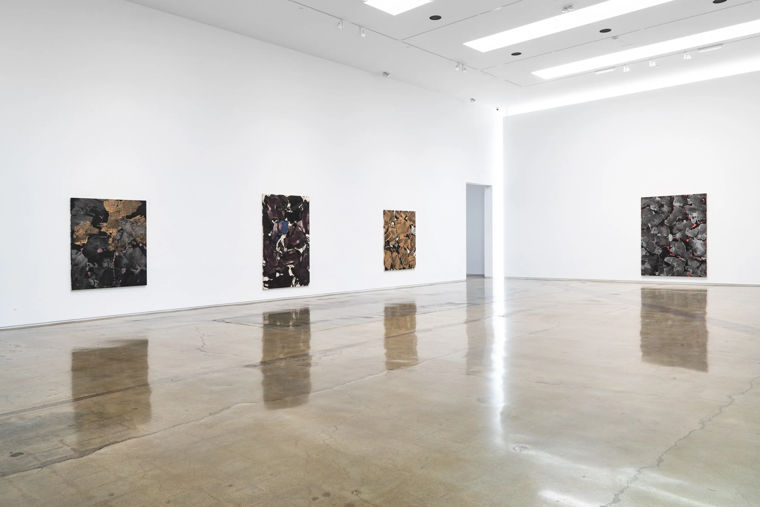 Ed Moses "Edges, Magmas and Waterfalls," Installation view