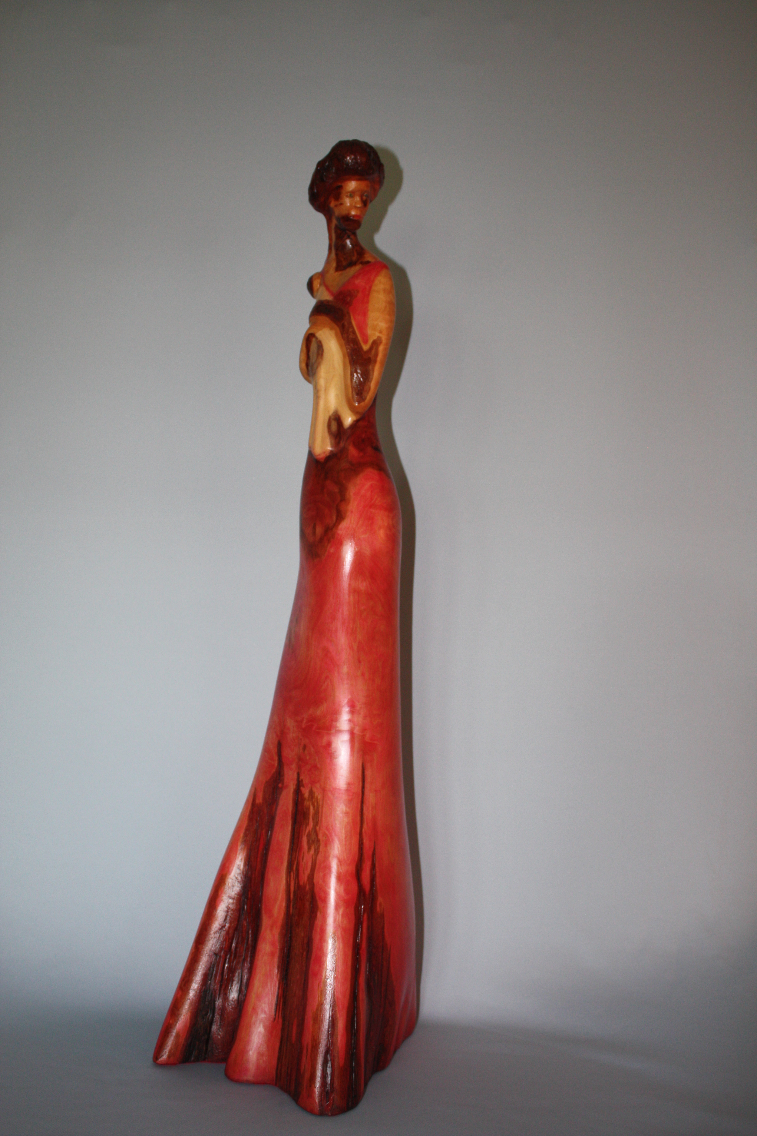 "Nurture" Oil on Cypress Knee, view 1.